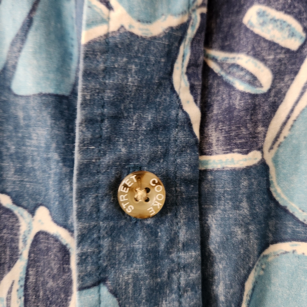 Cooke Street Honolulu Blue Hawaiian Short Sleeve Button Up Shirt Men's XL Beach - Picture 7 of 12